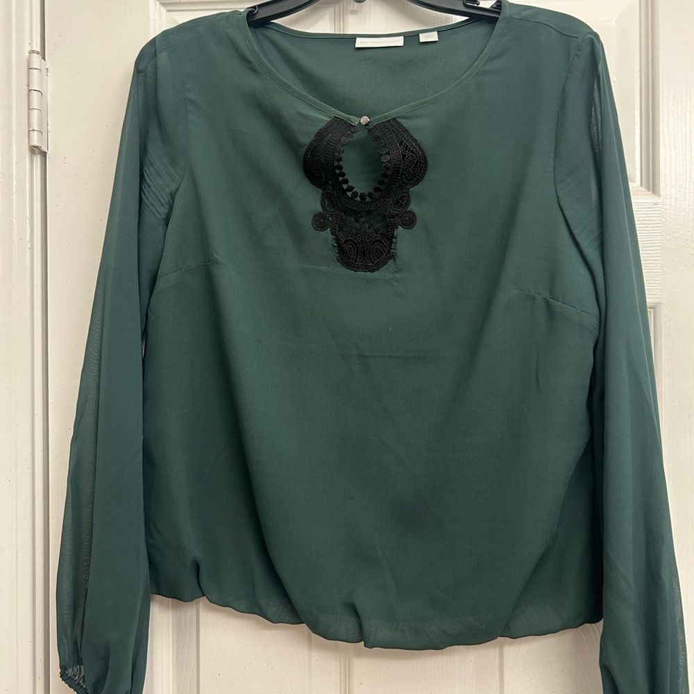 New York & Company Forest Green Blouse
